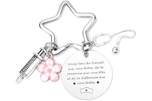 LXSAZP Cadeau Infirmiere Femme Porte Clef InfirmièRe Homme Idee Cadeau InfirmièRe Cadeau Aide Soignante Cadeau Medecin Infirmiere Accessoires Aide Soignante Accessoire Materiel Infirmiere Meilleure Amie