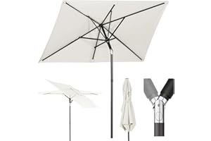 Sekey 180 × 130 cm Sonnenschirm Balkon Sonnenschirm Rechteckig für Balkon, Terrasse & Garten,Windfest Kippbar UPF 50+