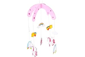 Mousehouse Gifts Unicorn Wooden Crib Mobile for Babies, Hanging Toys for Babies, Baby Mobile, Wooden Baby Crib Mobile