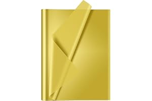 CHRORINE 60 Sheets Gold Tissue Paper Art Gift Wrapping Tissue Paper Bulk for DIY Crafts Decor Birthday Holiday Party （ 20 x 14.5 inches）