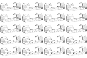 ONEPEARL(LABEL) 40 PCS Self Adhesive Cable Management Clips, Plastic Cord Management Clips Sticky Wire Clips Cord Holder for TV PC Laptop Ethernet Cable Desktop Home Office (TRANSPRENT)