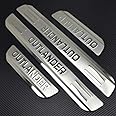 4 pcs Stainless Steel Car Door Sill Protector for Mitsubishi Outlander Samurai 2013 2014 2015 2016 2017 2018 2019, Welcome Pedal Scuff Guard Non-Slip Auto Styling Decoration Accessory