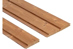 Saunainter Profilholz Thermische Fichte Nut-Feder STP 15x90mm 2400mm 6Stk Baumaterial für Sauna und Innenräume