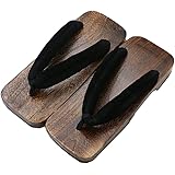 KUNANG Herren Holz Clogs Sandalen, Japanische Holz Geta, Geta Hausschuhe, Japanische Traditionelle Geta Holz Clogs Sandalen G
