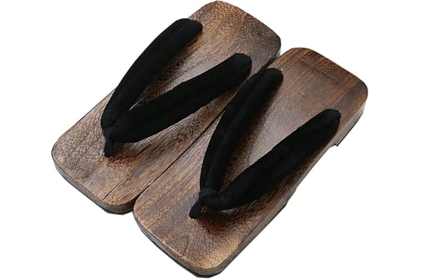 KUNANG Trä Sandaler för Män, Japanska Geta Tofflor, Traditionella Träsandaler med Bred Sula, Flip Flops
