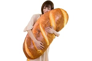 IKASUS Weich Plüsch Kissen Brotform Kissen Dekorative Kissen Lustige Lebensmittel Plüsch Stofftier Zierkissen für Kinder Fotografie Requisiten Hintergrund,Baguette Sofa Rückenkissen,Hausdekoration,60CM