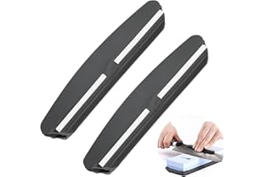 AIMFACT 2PCS Knife Sharpening Stone Guide Sharp-Edged Professional Knife Sharpeners Whetstone Grinding Angle Guide Clamp Holder Kitchen Light and Portable Accessories for Outdoor Kitchen Tools (Black)