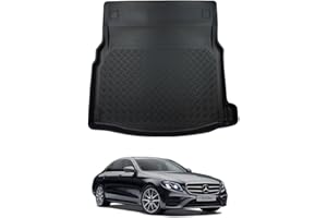 NOMAD Boot Liner for Mercedes E Class 2016+ [W213] [Saloon] Recyclable Plastic (PE) Tailored Fit Car Floor Guard Tray Black Custom Fitted Accessory Dog Friendly Waterproof with Raised Edges