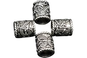 SevenMye Norse Wikinger Haar Bart Perlen Haar Anhänger Armband Antik DIY Armband Basteln Haar Dcoration Bart Silber