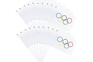 NIWIEOI 20 PCS Olympic Flag,Olympic Decorations,Olympics 2024 Decorations,Olympic Flags,Olympic Party Decorations,Olympic Rings Decorations,Olympics 2024,Olympics 2024 Merchandise,Olympic Decor,Olympic