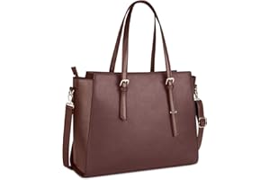 NEWHEY Borsa Lavoro Donna Porta PC 15.6 Pollici Grande Borsa a Tracolla Tote per Computer da Impermeabile in Finta Pelle