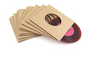 MC DAISON 10 COPERTINE Deluxe FORATE Esterne Marrone Chiaro in CARTONCINO per Dischi 45 Giri 7" (Vinile Diametro 17 cm)