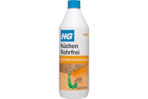 HG köksrörfri, effektiv och naturlig rör- och avloppsrenare för köket, direkt och förebyggande effekt mot lukt och rörstopp – 1 liter