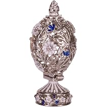 Œuf Fabergé Sculpté Danila-Souvenirs - 7cm Or Avec Fleurs Et Papillon - Décoration Collection
