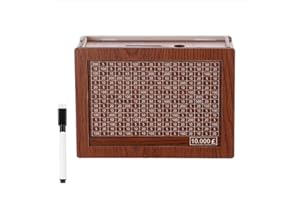 HARDINOX Cash Vault Wooden Savings Box,10000 saving Challenge Cash Money Saving Box,Coin Counter Piggy Bank for Adults, Decorative Money Bank Box,Portable Storage Case Money Saving Box for Kids Adults (GBP)