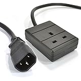 Invero® 0.5M IEC C14 Cable Connector Plug to 1 Gang Mains Power Lead 13 Amp UK Socket 0.5 Metre - Black