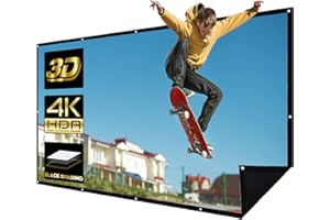 NIERBO Schermo di Proiezione 120" Schermi di Proiezione Portatile 16:9 HD 4K 3D Pieghevole Lavabile Sfondo Nero per Home Cinema Riunione Aula ed Aria Aperta