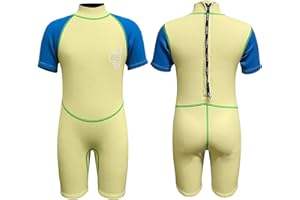 PZZMY Kids Unisex 2mm Neoprene Wetsuit Shorty for Swimming, Surfing, Diving, Kayaking - Turquoise