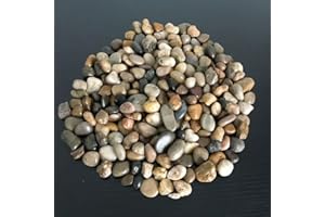 1Buy UK 1kg Assorted Coloured Natural Decorative Stones Pebbles Craft Table Decoration Pot Vase Fillers Garden Weddings Rocks Aquarium (Natural Small)