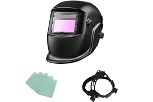 ACELEY Casco para soldar, Máscara de Seguridad Ojos automáticos, Máscara Solar fotoeléctrica con protección UV para Trabajos de Soldadura