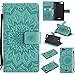 Produktbild Asus Zenfone Go TV hülle,ZB551KL Handyhülle,Asus Zenfone Go TV ZB551KL Leder Wallet Tasche Brieftasche Schutzhülle ,Lonchee Sonnenblumen geprägten Muster Design Hochwertige PU Leder Folio Tasche Case Hülle im Bookstyle mit Standfunktion Kredit Kartenfächer für Asus Zenfone Go TV ZB551KL (5,5 Zoll) (grün)