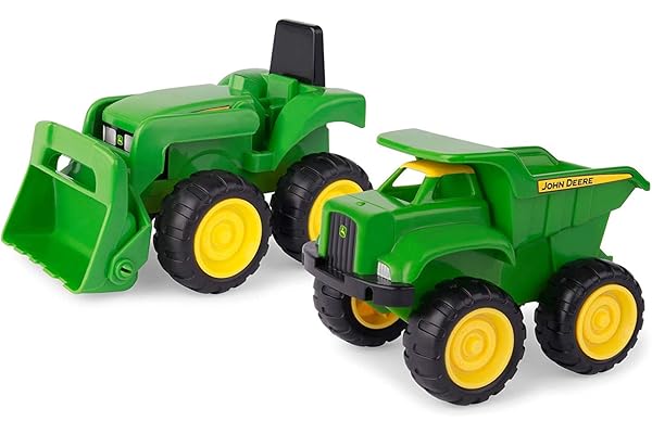 TOMY - Coffret Mini Camion Benne et Tracteur Miniature de John Deere 42952, Véhicules de La Ferme Jouet, Jouet Éducatif, Voiture Miniature Adaptée aux Enfants dès 3 ans+ Multicolore
