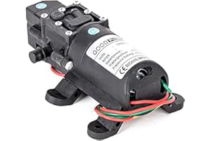 YEARNINGLIFE Pompa dell'acqua autoadescante, 12 V, 70 W, 6 A, membrana ad alta pressione, con attacco per tubo da giardino, pompa autoadescante per caravan, giardino