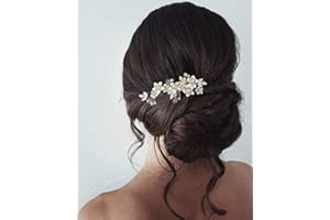 Unicra Pettine per capelli da sposa in argento fiore accessori per capelli da sposa per donne e ragazze