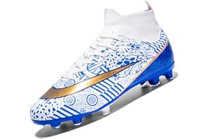 VTASQ Zapatillas de Fútbol Hombre Spike Aire Libre Profesionales Atletismo Botas de fútbol para niños para césped Artificial Zapatos de Partido Profesional AG