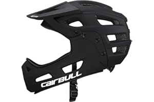 Lixada Casco de Ciclismo para Adultos, Casco Integral de Bicicleta con Mentonera Desmontable y Visera para Ciclismo de Montaña