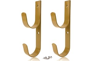 MENG ZHI AO Juego de 2 ganchos anchos para postes de piscina, ganchos de aluminio resistentes con tornillos, soportes de gancho perfectos para postes telescópicos, skimmers, cepillos de red, manguera