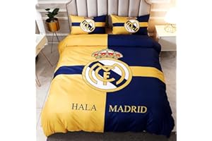 ENIXWH Pościel z mikrofibry, z motywem gwiazdy piłki nożnej, dla nastolatków, 3D, Madrid, modric, zestaw 1 z zamkiem błyskawicznym i 2 poszewki na poduszkę (A, 140 x 200 cm)
