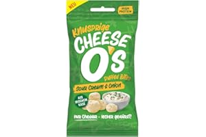 CheeseO's - Knusprig Gepufft Käse Snacks - Sour Cream Multipack 25g (Pack of 10) - Keto Snack - Proteinreich - Vegetarisch - Glutenfrei - käse chips - Gesunder snacks, gebacken und lecker