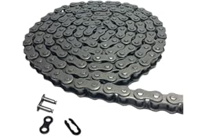 AZSSMUK 08A 40# Roller Chain - 5ft 40Mn Carbon Steel Material with 1 Link for Go Kart Mini Bike Chain Replacement