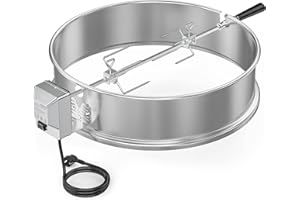ONLYFIRE only fire BRK-6025 Set de asador Ring para Barbacoa para 57 cm carbón Vegetal Barbacoa, Weber y Muchos Otros Modelos, Asador, Tenedor, Motor de Parrilla (Acero Inoxidable)