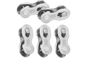 GZDAOXIA 5 Paia Falsamaglia Catena Bici Argento,Riutilizzabile,Maglia a Catena per Bicicletta,Falsa Maglia Catena Bici Inossidabile
