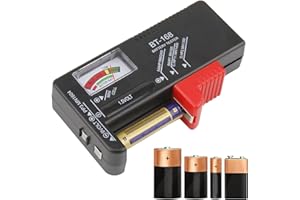 JCSJK Testeur de Piles, Testeur Pile Universel Contrôleur de Tension de Batterie pour AA, AAA, C, D, PP3, 9V, 1.5V, Piles Bouton