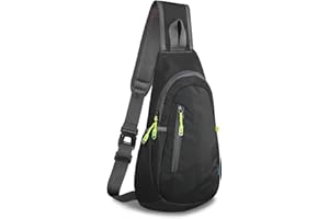 TITECOUGO Small Backpack Sling Bag for Men Women Shoulder Bags Gym Cross Body Running Rucksack Work Healthy Back Bag Chest Bags Crossbody Backpacks Daypack Camp Day Packs Sports Lightweight Black