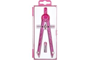 ALCO-Albert 1355-20 - Compasso geometrico con guida ad ingranaggi, lunghezza 165 mm, colore: Rosa