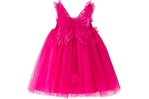 Modaworld Prinzessinnenkleid für Kleinkinder Kleinkind Mädchen ärmellos Schmetterling Tüll Spitze Rüschen Kleid Tanz Party Prinzessin Kleider Kleidung