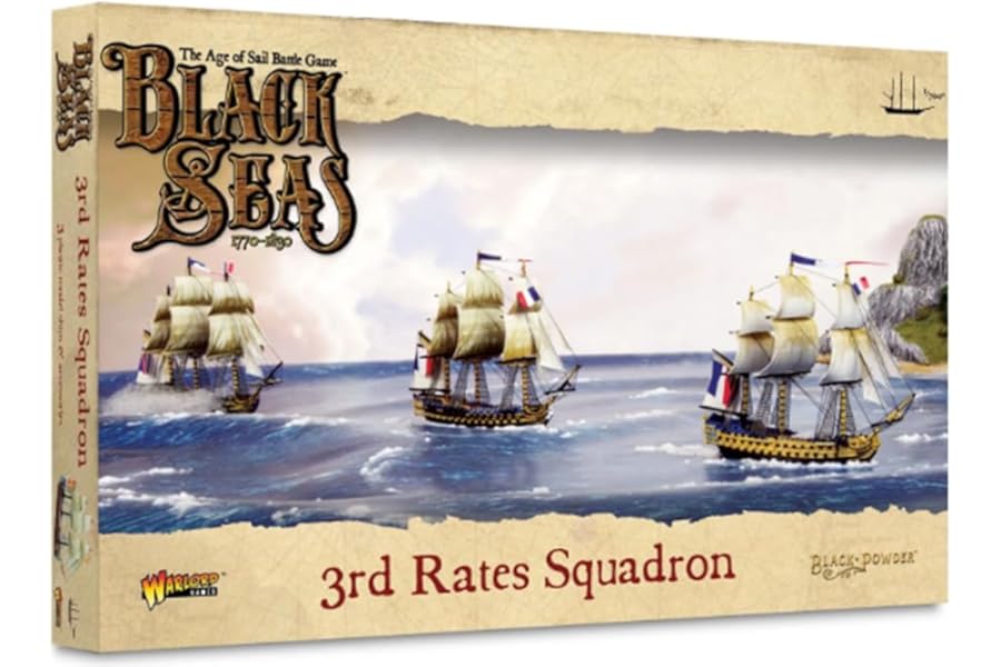 Warlord Games 3rd Rate Squadron - 1/700 Scale Plastic Miniatures for Black Seas Highly Detailed Age of Sail Era Miniatures for Table-top Wargaming