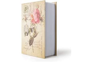 PACOLO Boîte de rangement pour livre de détournement, coffre-fort secret pour dictionnaire avec serrure/clé à combinaison de sécurité, coffre-fort caché pour livre de détournement (Rose-Combinaison)