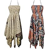 Indiatrendzs Women Dresses Recycled Silk Party Uneven Dress Combo 2pc Set