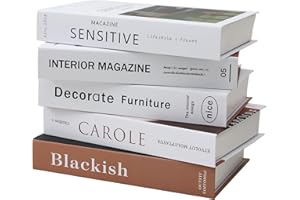 5 Pcs Fake Books for Decoration, Luyseyha Decorative Books for Coffee Table Decor, Room Decor Aesthetic, Faux Books Decor for Bookshelf, Shelf, Hollow Home Decor Books for Bedroom Room, Living Room