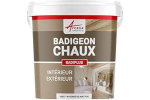 ARCANE INDUSTRIES Pintura de cal para pared interior y fachada exterior: BADIPLUS-20 kg (hasta 100 m²) Miconos Blanco Puro