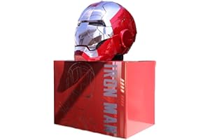 MXXYM Iron Man Casco Elettrico,1:1Indossabile Casco Apertura e Chiusura Automatica Maschera Casco,Controllo Touch Multi-Pezzo e Controllo Vocale Inglese One Size A