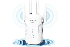 QLOCOM 2025 Nuevo Amplificador Señal WiFi 1200Mbps Repetidor WiFi, Doble Banda 5GHz y 2.4GHz Extensor WiFi con WPS, WiFi Booster Compatible con Todos los Routers