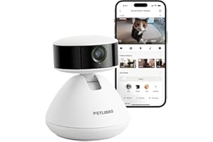 PETLIBRO Kamera dla zwierząt domowych z aplikacją, 360° HD kamera dla psa, sterowana sztuczną inteligencją, do użytku w pomieszczeniach, do rozpoznawania wielu zwierząt, śledzenie aktywności