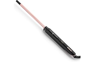 BaByliss, 10 mm Locktång - Kvartskeramisk beläggning, 10 Värmeinställningar, Kompact Design, Rosa & Svart, C449E