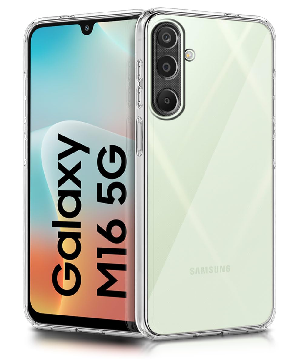 WOW IMAGINE Transparent Back Cover Case for Samsung Galaxy M16 5G | Galaxy F16 5G | Raised Bumps for Full Device & Camera Protection Shockproof TPU Silicone Back Case Mobile Cover – Transparent